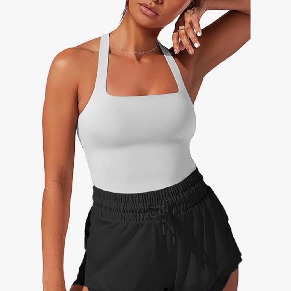 White racerback cropped workout tank - size XS